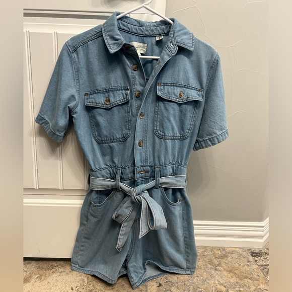 Denim Romper - Picture 1 of 3